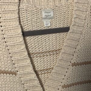 Roan + Ryan Button-Up Cardigan Sweater Women’s Small Cream, Preppy Style
